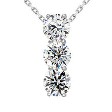 Afbeelding in Gallery-weergave laden, Echt Ronde Diamanten Hanger Met 3 Stenen Reis 3,75 Karaat Goud 14K