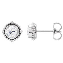 Afbeelding in Gallery-weergave laden, Echt Solitaire Diamanten Studs ronde Oude Mijnwerker 3 Karaat push-backs Bezel set