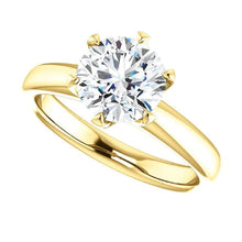 Afbeelding in Gallery-weergave laden, Echt 1,50 Ct. Ronde Briljante Geelgouden Solitaire Ring