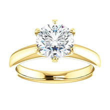 Afbeelding in Gallery-weergave laden, Echt 1,50 Ct. Ronde Briljante Geelgouden Solitaire Ring