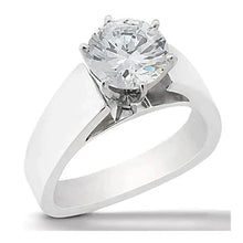 Afbeelding in Gallery-weergave laden, Echt Brede Band Solitaire Ring