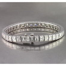 Afbeelding in Gallery-weergave laden, Echt Diamant Asscher Tennisarmband 26,65 Karaat Witgouden Sieraden Nieuw