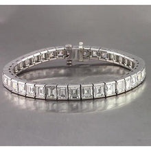 Afbeelding in Gallery-weergave laden, Echt Diamant Asscher Tennisarmband 26,65 Karaat Witgouden Sieraden Nieuw