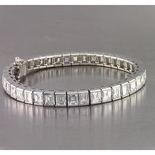 Afbeelding in Gallery-weergave laden, Echt Diamant Asscher Tennisarmband 26,65 Karaat Witgouden Sieraden Nieuw