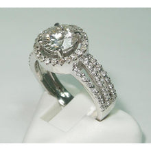 Afbeelding in Gallery-weergave laden, Echt Diamant Halo Drie Rijen Verlovingsring 3.50 Karaat Witgoud 14K