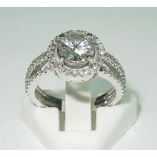 Afbeelding in Gallery-weergave laden, Echt Diamant Halo Drie Rijen Verlovingsring 3.50 Karaat Witgoud 14K