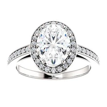 Afbeelding in Gallery-weergave laden, Echt Diamant Halo Ring 3,70 Karaat Ovale Vrouwen Sieraden