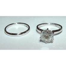 Afbeelding in Gallery-weergave laden, Echt Diamanten 2 Kt Solitaire Verlovingsring Witgoud