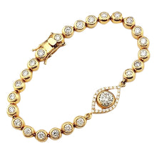 Afbeelding in Gallery-weergave laden, Natuurlijk Diamanten Armband 10.75 Karaat Kastzetting Evil Eye Geelgoud