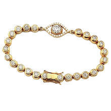 Afbeelding in Gallery-weergave laden, Natuurlijk Diamanten Armband 10.75 Karaat Kastzetting Evil Eye Geelgoud