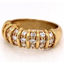 Afbeelding in Gallery-weergave laden, Echt Diamanten Band 2 Karaat Vintage Stijl Diamant Geel Goud Vrouwen Sieraden