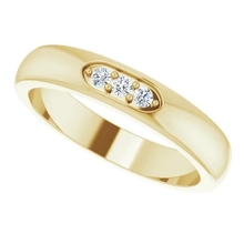 Afbeelding in Gallery-weergave laden, Echt Diamanten Drie Stenen Herenring 0,50 Karaat Geel Goud