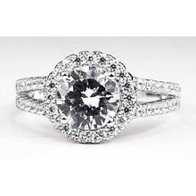 Afbeelding in Gallery-weergave laden, Echt Diamanten Halo-Verlovingsring 3.50 Karaat Witgoud 14K