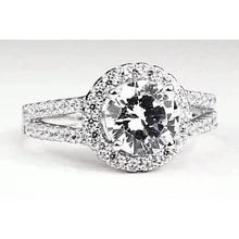 Afbeelding in Gallery-weergave laden, Echt Diamanten Halo-Verlovingsring 3.50 Karaat Witgoud 14K