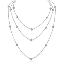 Afbeelding in Gallery-weergave laden, Echt Diamanten Halsketting Met 3 Rijen