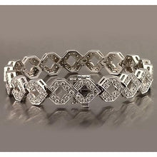 Afbeelding in Gallery-weergave laden, Echt Diamanten Herenarmband 16 Karaat Witgoud 14K Nieuw