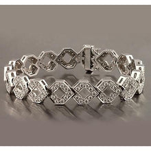 Afbeelding in Gallery-weergave laden, Echt Diamanten Herenarmband 16 Karaat Witgoud 14K Nieuw