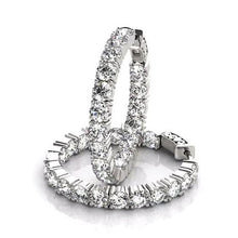 Afbeelding in Gallery-weergave laden, Echt Diamanten Hoepel Oorbellen 7,20 Karaat F Vs1 Wit Goud 14K