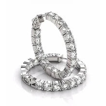 Afbeelding in Gallery-weergave laden, Echt Diamanten Hoepel Oorbellen 7,20 Karaat F Vs1 Wit Goud 14K