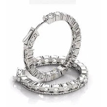 Afbeelding in Gallery-weergave laden, Echt Diamanten Hoepel Oorbellen 7,20 Karaat F Vs1 Wit Goud 14K