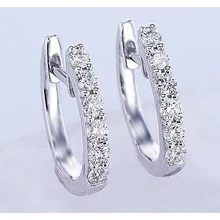 Afbeelding in Gallery-weergave laden, Echt Diamanten Hoepeloorbellen 2,40 Karaat Witgoud Dames 0,75 Inch