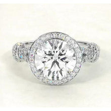 Afbeelding in Gallery-weergave laden, Echt Diamanten Kathedraal Verlovingsring 4,50 Karaat Witgoud 14K