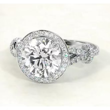 Afbeelding in Gallery-weergave laden, Echt Diamanten Kathedraal Verlovingsring 4,50 Karaat Witgoud 14K