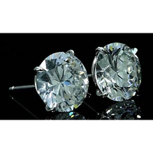 Afbeelding in Gallery-weergave laden, Echt Diamanten Oorknopjes 12 Karaat Witgoud 14K