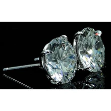 Afbeelding in Gallery-weergave laden, Echt Diamanten Oorknopjes 12 Karaat Witgoud 14K