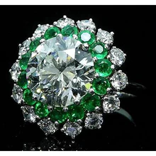 Afbeelding in Gallery-weergave laden, Echt Diamanten Ring 11.60 Karaat Vintage Stijl Colombiaanse Smaragd Nieuw