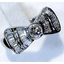 Afbeelding in Gallery-weergave laden, Echt Diamanten Ring 2,50 Karaat Vlinderdas F VS1 VVS1 Witgoud 14K Sieraden