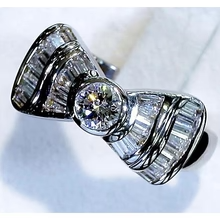Afbeelding in Gallery-weergave laden, Echt Diamanten Ring 2,50 Karaat Vlinderdas F VS1 VVS1 Witgoud 14K Sieraden