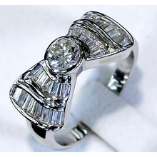 Afbeelding in Gallery-weergave laden, Echt Diamanten Ring 2,50 Karaat Vlinderdas F VS1 VVS1 Witgoud 14K Sieraden