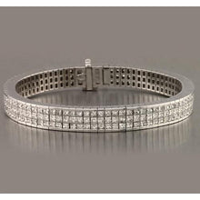 Afbeelding in Gallery-weergave laden, Echt Diamanten Tennisarmband Pavé Set 24,90 Karaat Wit Goud 14K