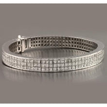 Afbeelding in Gallery-weergave laden, Echt Diamanten Tennisarmband Pavé Set 24,90 Karaat Wit Goud 14K