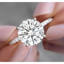 Afbeelding in Gallery-weergave laden, Natuurlijke Echte Diamanten (Niet Labgekweekt) Verlovingsring 2.50 Karaat Ronde Natuurlijke Echte Diamanten (Niet Labgekweekt) Witgoud 14K