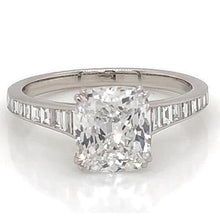 Afbeelding in Gallery-weergave laden, Echt Diamanten Verlovingsring 3 Karaat Kussen Klauw Instelling Vrouwen Sieraden
