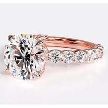 Afbeelding in Gallery-weergave laden, Echt Diamanten Verlovingsring 6,40 Karaat Roségouden Dames Sieraden