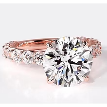 Afbeelding in Gallery-weergave laden, Echt Diamanten Verlovingsring 6,40 Karaat Roségouden Dames Sieraden