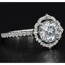 Afbeelding in Gallery-weergave laden, Echt Diamanten Verlovingsring Halo 3 Karaat
