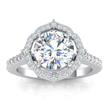 Afbeelding in Gallery-weergave laden, Echt Diamanten Verlovingsring Halo 3 Karaat