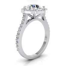 Afbeelding in Gallery-weergave laden, Echt Diamanten Verlovingsring Halo 3 Karaat