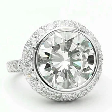 Afbeelding in Gallery-weergave laden, Echt Diamanten Verlovingsring Halo Ring 3,34 Karaat Ronde Diamanten Witgoud 14K Sieraden