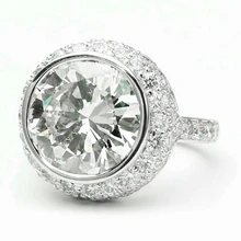 Afbeelding in Gallery-weergave laden, Echt Diamanten Verlovingsring Halo Ring 3,34 Karaat Ronde Diamanten Witgoud 14K Sieraden