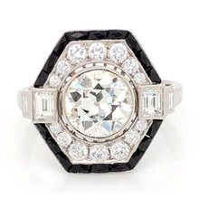 Afbeelding in Gallery-weergave laden, Echt Diamanten Verlovingsring Oude Mijnring 5 Karaat Witgoud 14K Sieraden