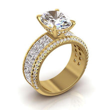 Afbeelding in Gallery-weergave laden, Echt Diamanten Verlovingsring Ovaal Centrum 6,92 Karaat Geel Goud 14K