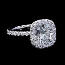 Afbeelding in Gallery-weergave laden, Echt Diamanten verlovingsring Halo 3 Karaat Dames Witgoud 14K Sieraden