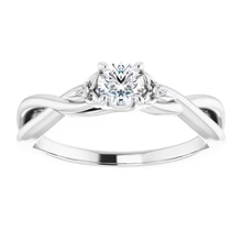 Afbeelding in Gallery-weergave laden, Echt Diamantring Met Gedraaide Schacht 1,40 Karaat Witgoud 14K