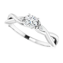 Afbeelding in Gallery-weergave laden, Echt Diamantring Met Gedraaide Schacht 1,40 Karaat Witgoud 14K