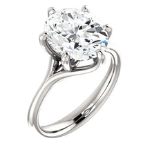 Afbeelding in Gallery-weergave laden, Echt Diamond Solitaire Kathedraal Instelling Verlovingsring Vrouwen Sieraden